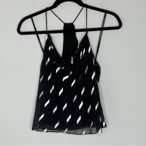 Alice + Olivia Women’s XS‎ Silk Drape Neck Ribbon Tape Blast $225 NWT - Picture 7 of 13